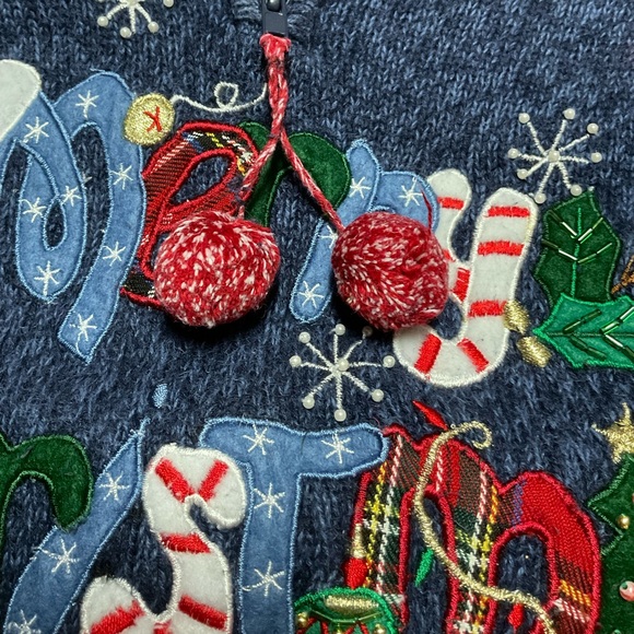 Vintage Tiara International Christmas Collection Quarter Zip Sweater Women’s M - Picture 8 of 11